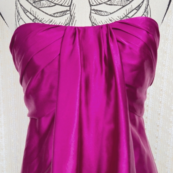 Moda International Silk Tube Top Strapless Babydoll Top Pink Size Small - Picture 2 of 5